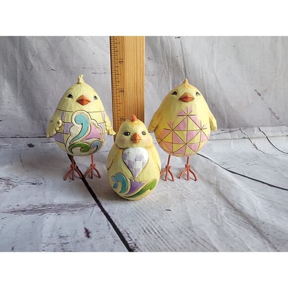 Jim Shore Chickens Easter Spring Chick Egg Heartwood Creek Edition Set 3 Chicks - Picture 5 of 13
